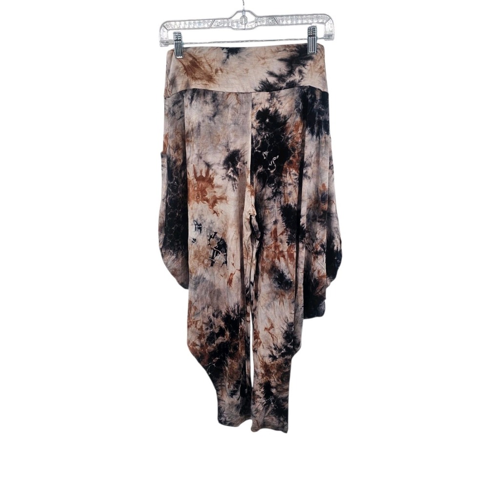 Kooniez Boho Tie Dye Harem Pants XL - Brown & Black Drop Crotch Genie Pants  USA